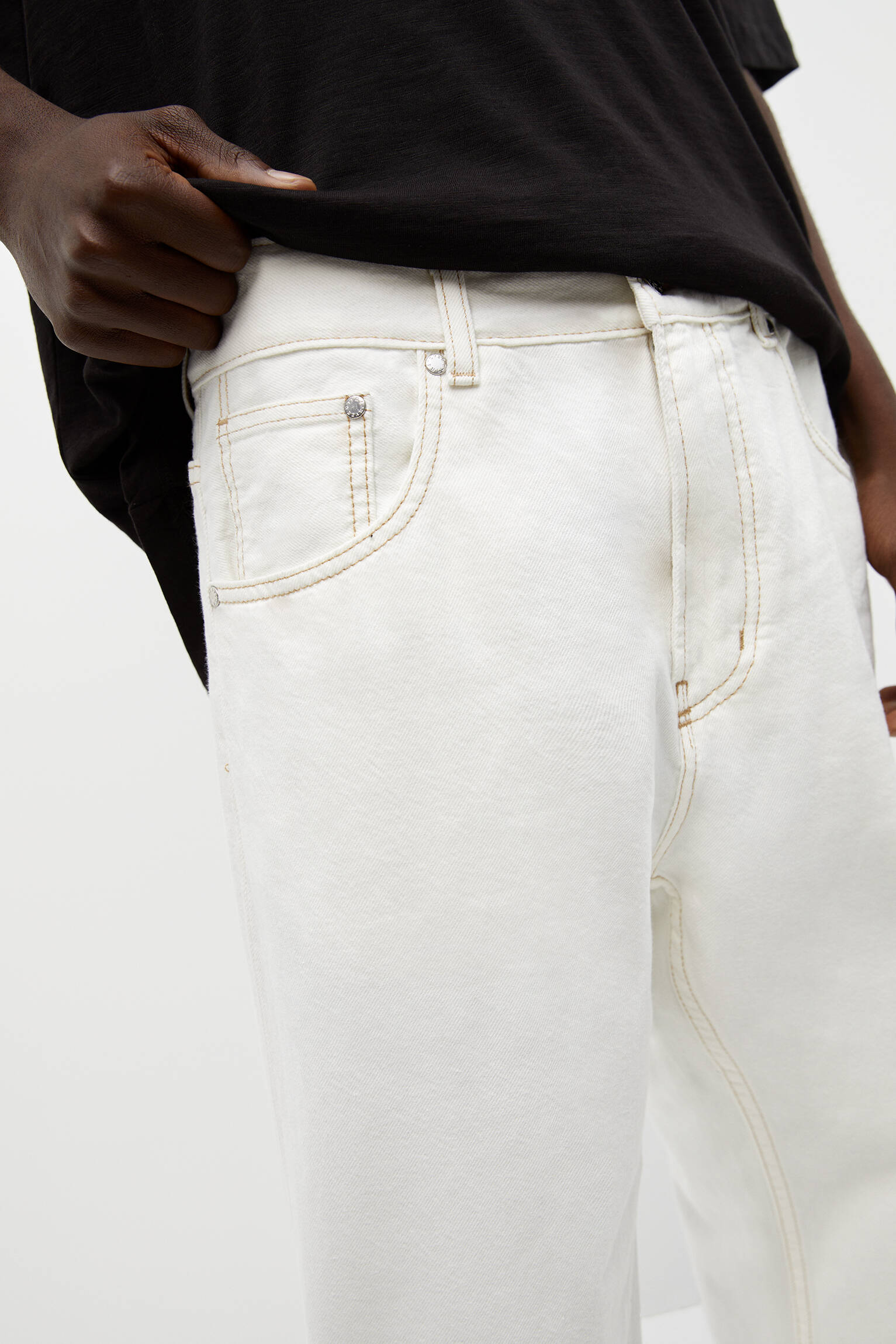 CALÇA JEANS RETA - CRU
