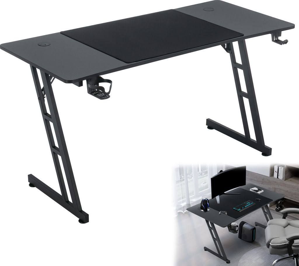 UISEBRT Gaming Tisch 120 x 60cm Gaming Schreibtisch Stabiler Computert