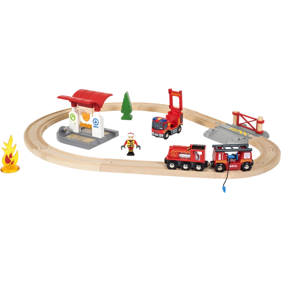 BRIO® WORLD Bahn Feuerwehr Set 33815