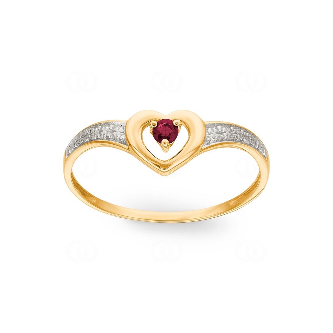 Damenring 750/18 K Gelbgold mit Rubin