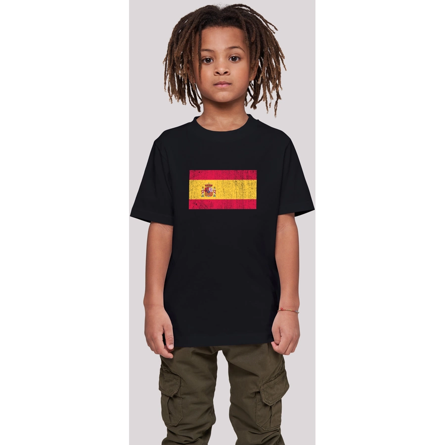 F4NT4STIC T-Shirt Spain Spanien Flagge distressed schwarz