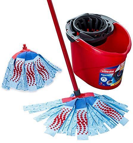 Vileda - Supermocio XL 3 Action Set - Mop - Microvezel - Inclusief Emmer en Greep