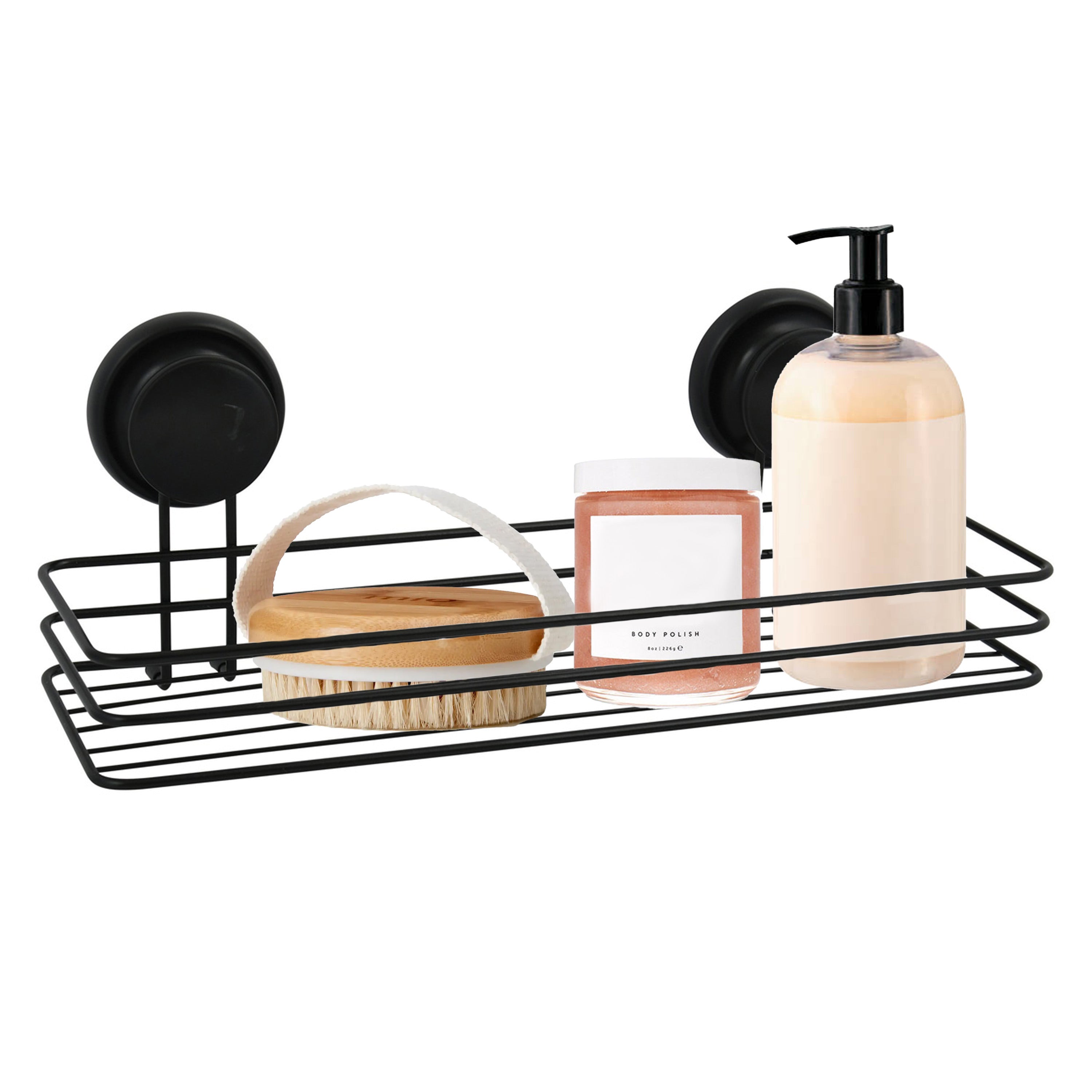 MSV doucherekje - zwart - 35 x 14 cm - 10 kg - metaal