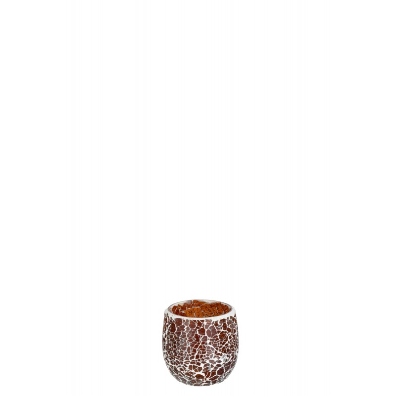 Photophore en verre marron 9,5x9,5x9cm