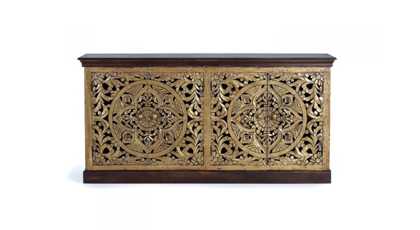 Bahut bois marron 180x40x90cm