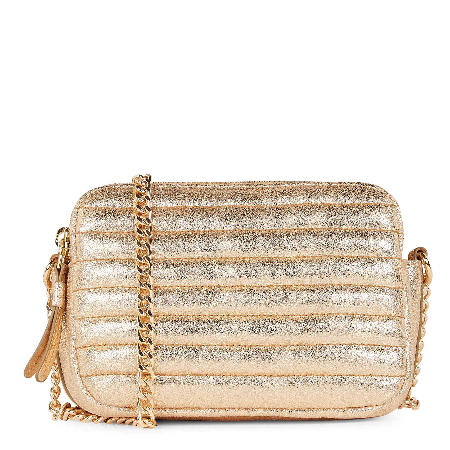 FLAVIE MINI - Sac bandoulière en cuir | Doré