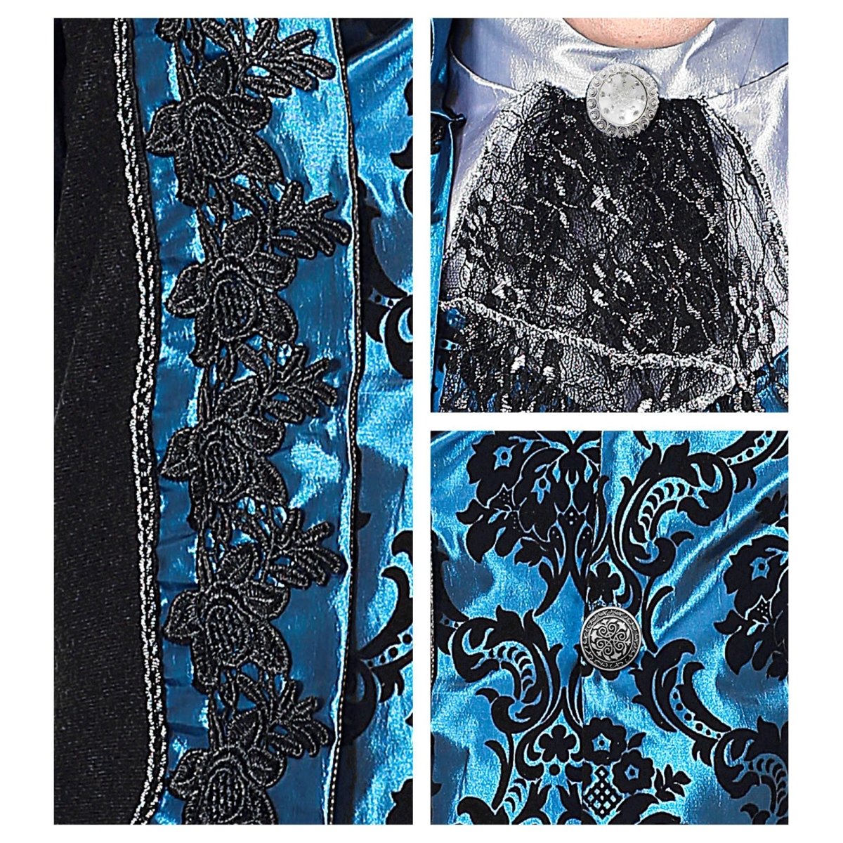 Halloween Kostuum Zwart Blauw Heren Vampier