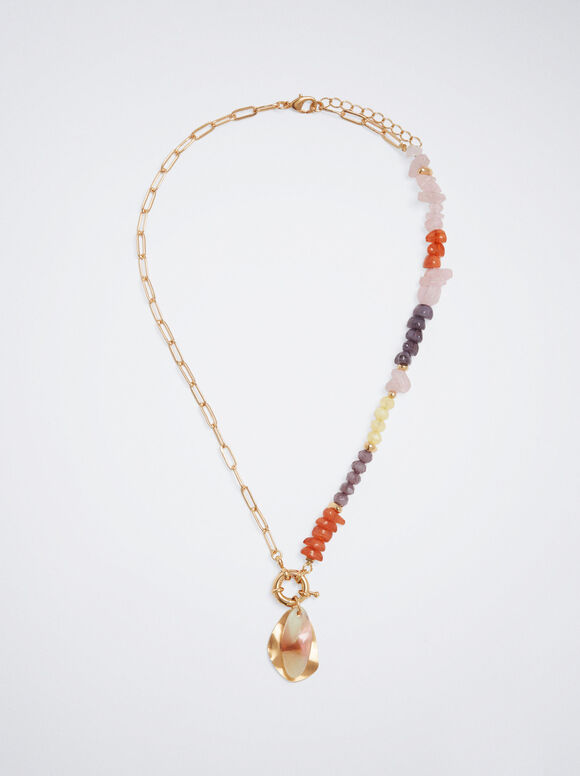 Colar com Pedra Semipreciosa - Multicolorido
