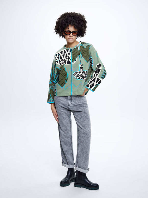 Malha de algodão estampada - Multicolorida