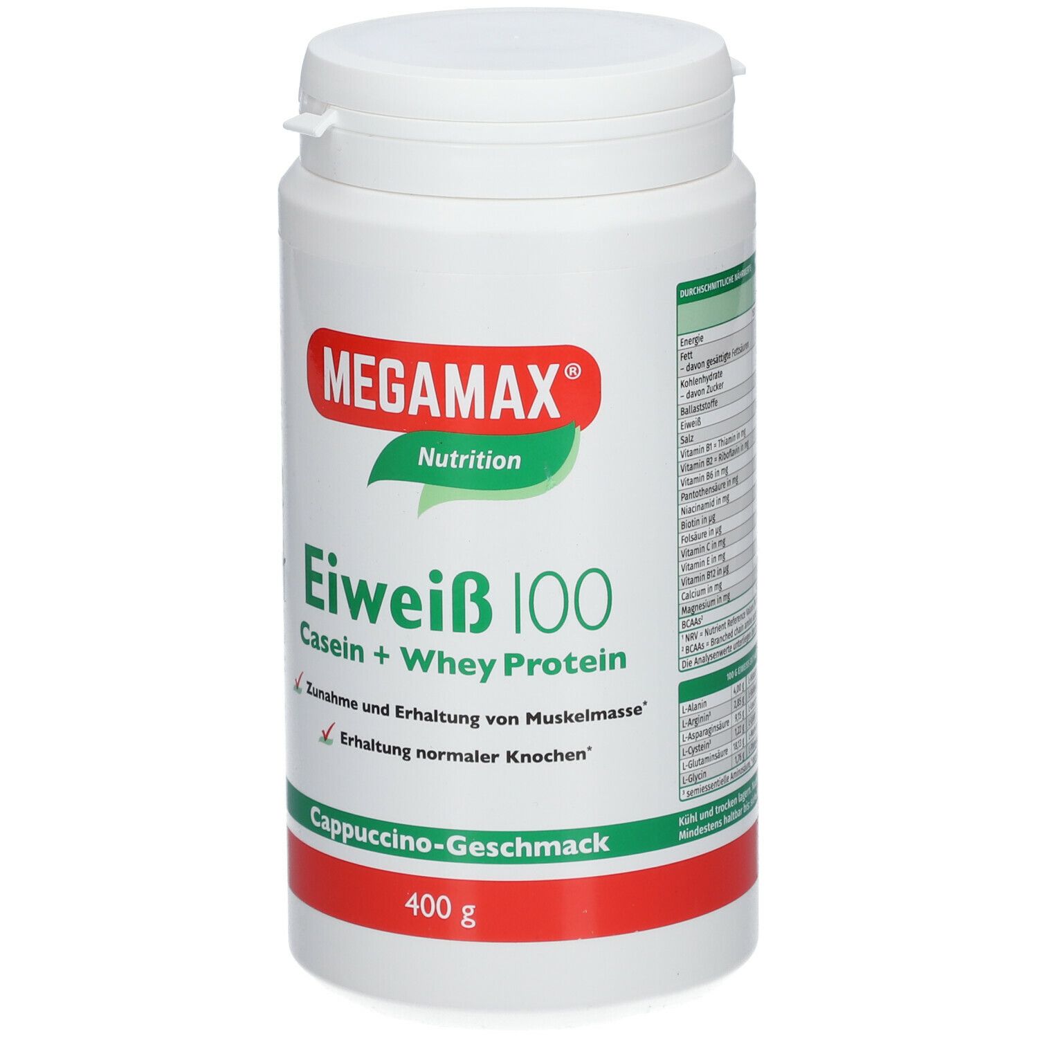MEGAMAX® Nutrition Eiweiß 100 Cappuccino-Geschmack