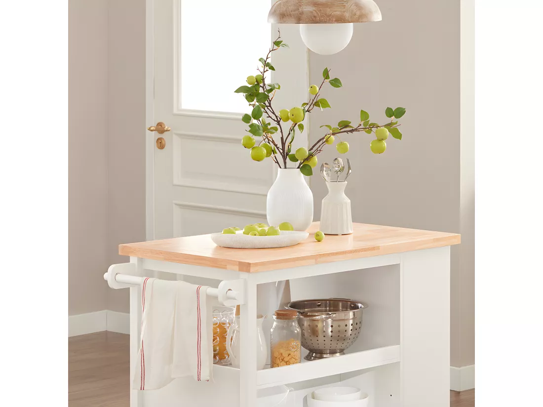 Desserte sur roulettes Cuisine Buffet avec Grand Espace de Rangement, FKW97-WN