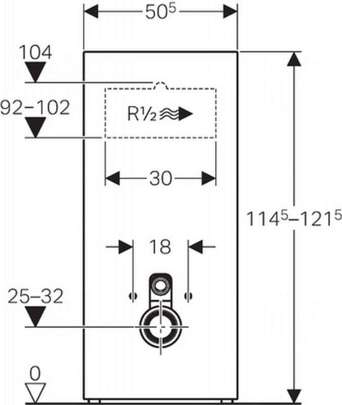 Geberit - Monolith - Badkamerkranenmodule - 114 cm - Wateraansluiting Centraal Achter