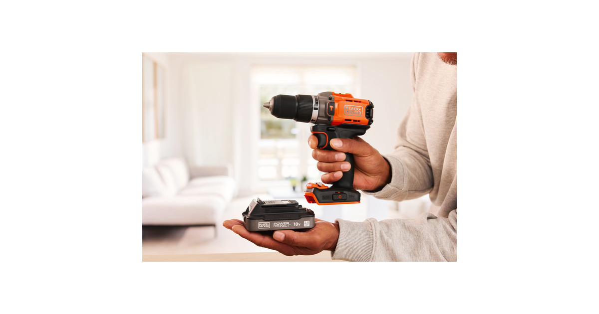 BLACK+DECKER18V Schroefklopboormachine + 18V Pendeldecoupeerzaag Bundel  (Zwart/oranje)
