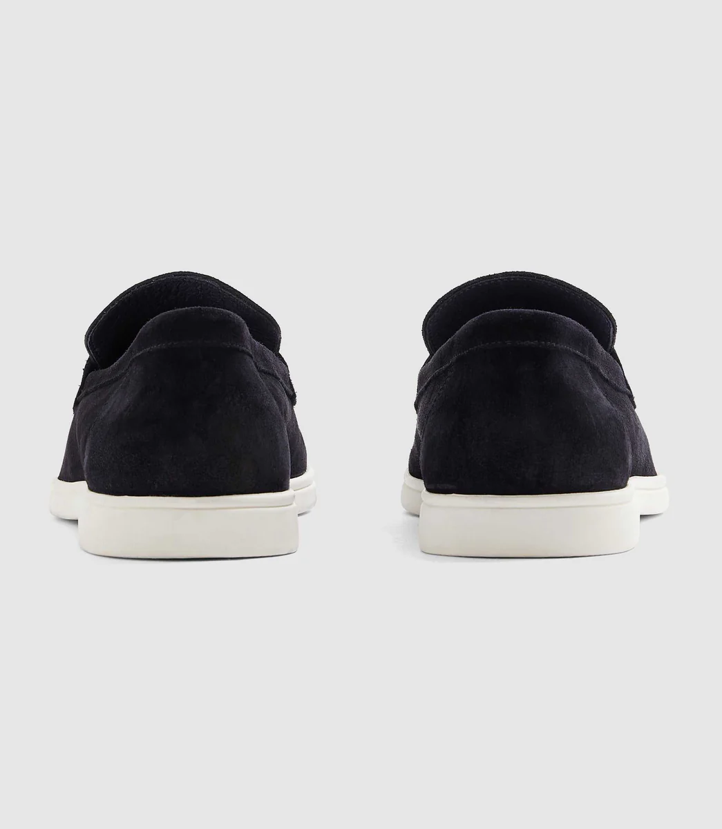 Mocassin en cuir marine 