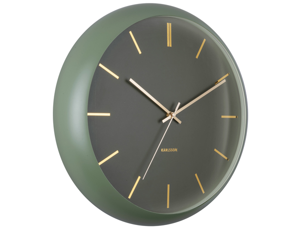 Wall clock Globe moss green, Des. Armando Breeveld