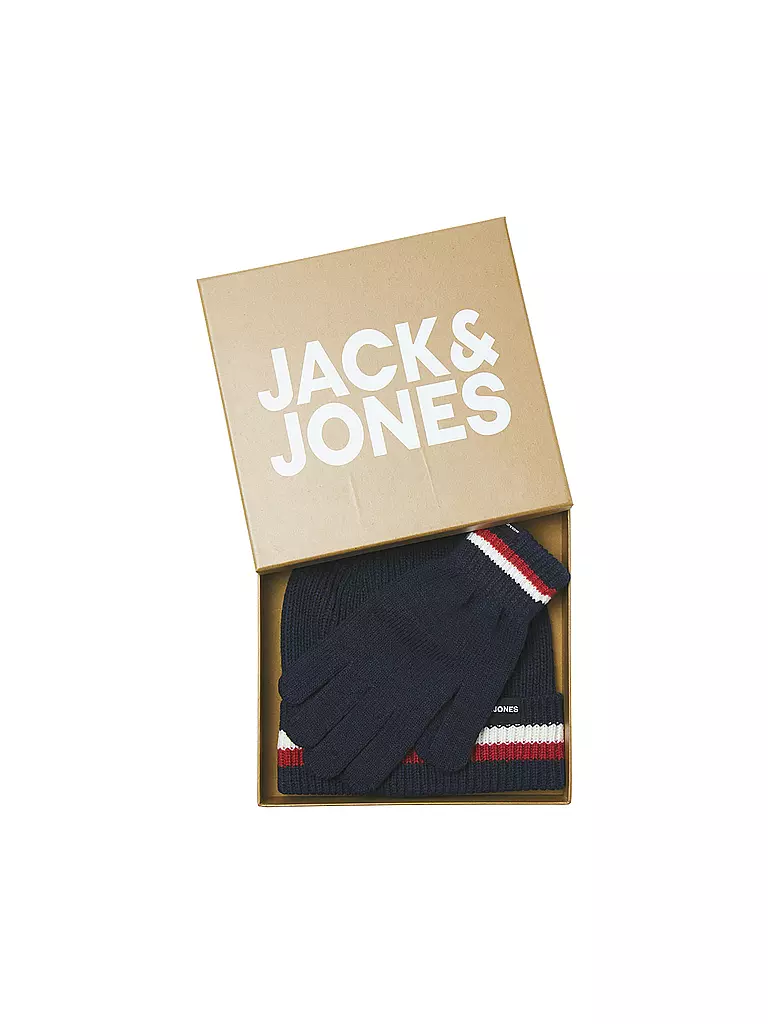 JACK & JONES Jungen Set 2tlg. Mütze und Handschuhe JACMAKE dunkelblau