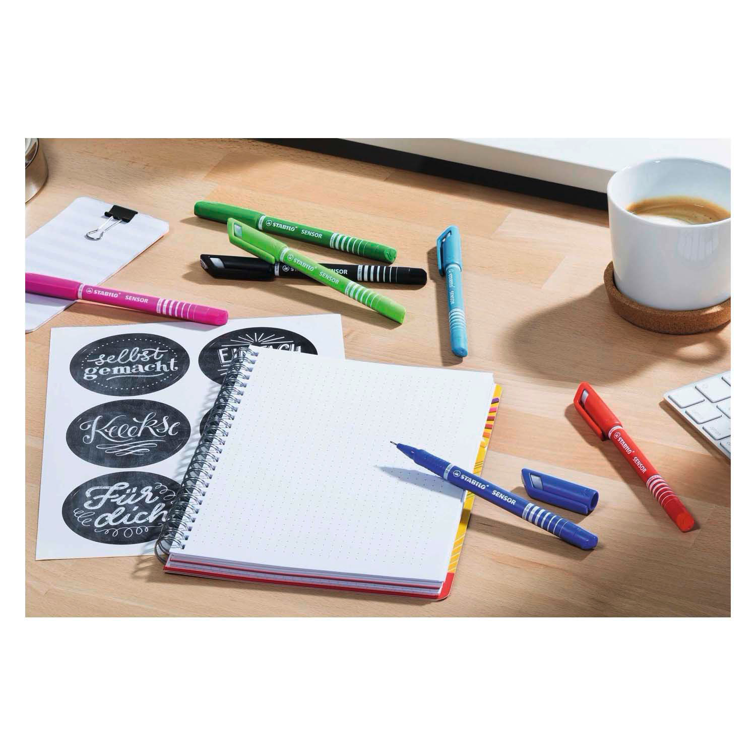 STABILO SENSOR - Fineliner 0.3 mm - Set Met 4 Stuks