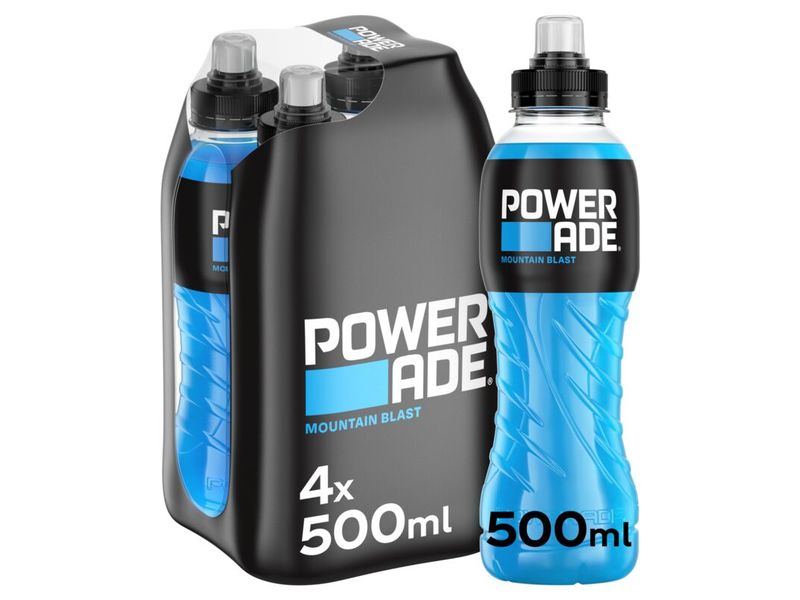 Powerade Sportgetränk Mountain Blast 4 x 0.5 l Isotonisches Getränk mit Beerengeschmack