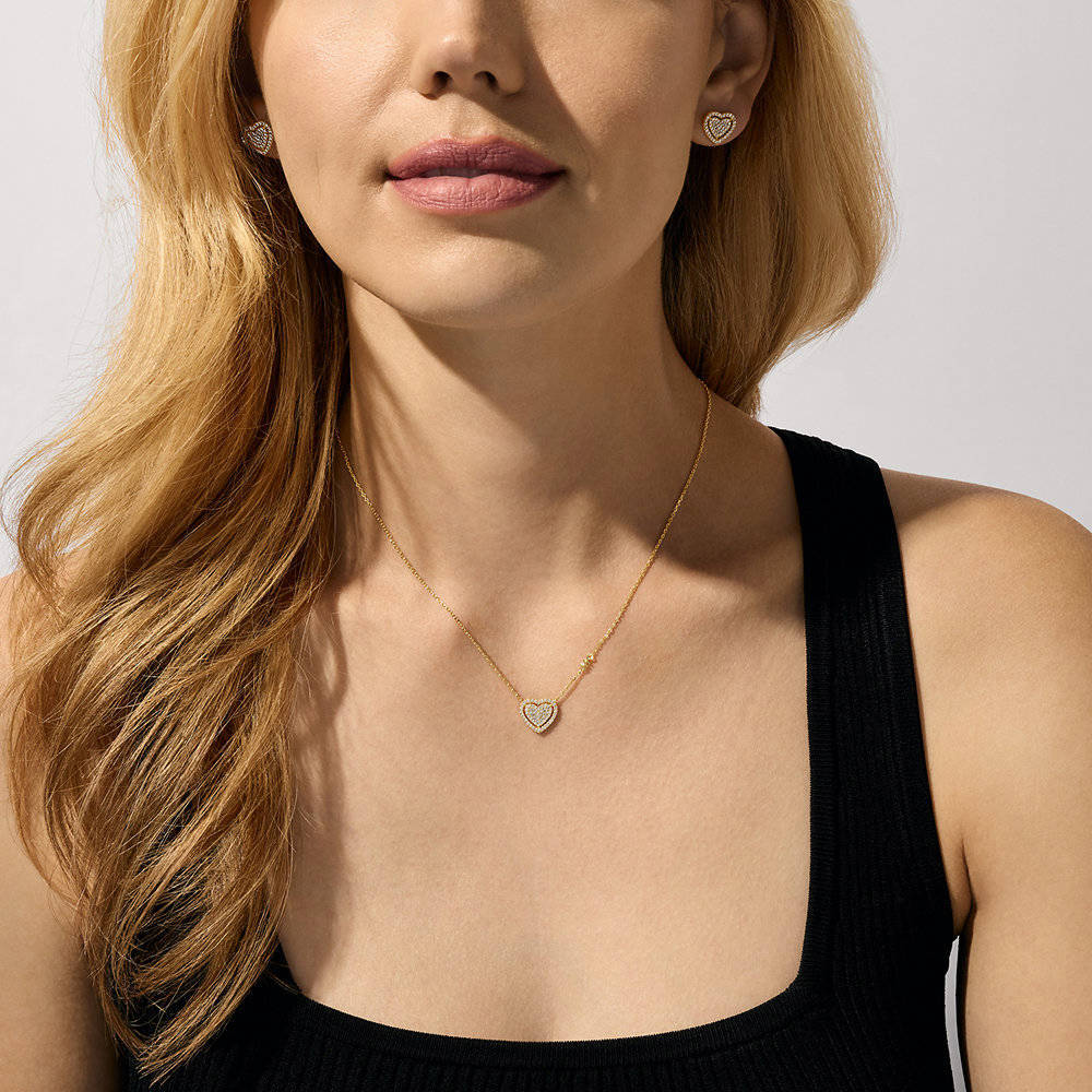 Michael Kors oorbellen + ketting  MKC1756CZSET goudkleurig
