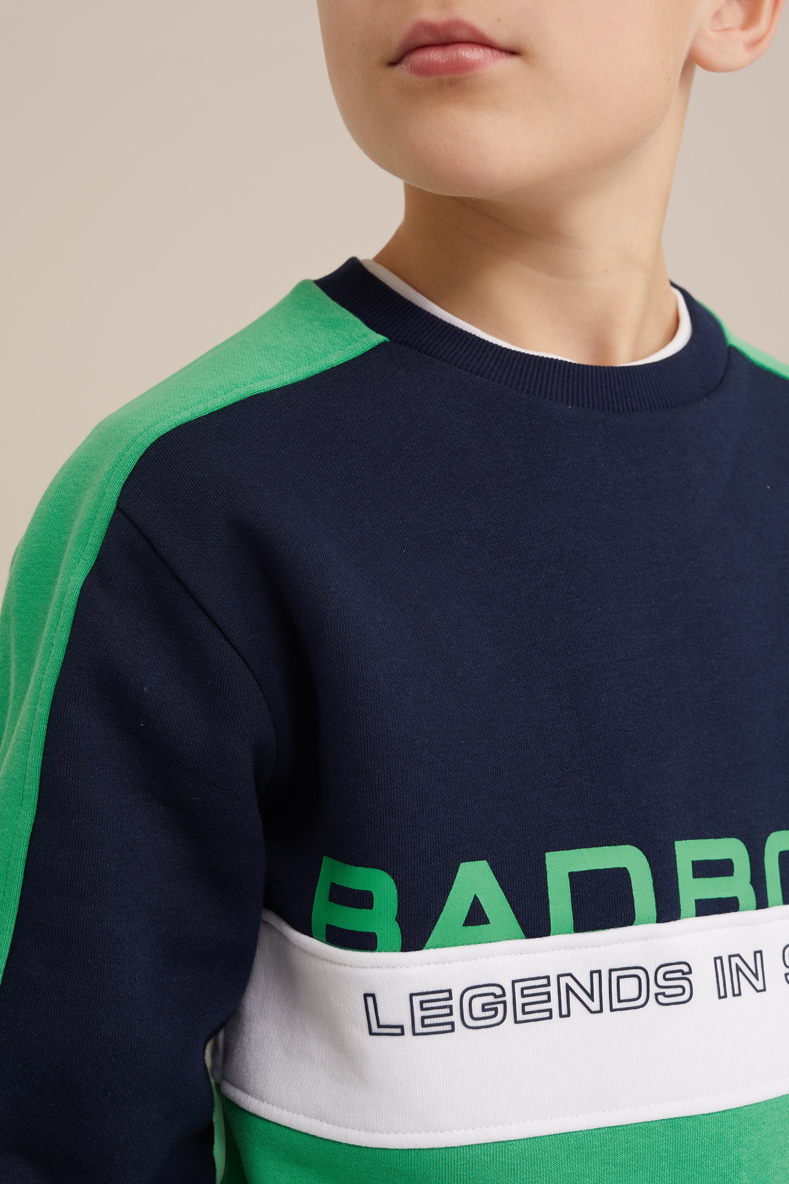 Jongens trui met colourblock Bad Boys Groen