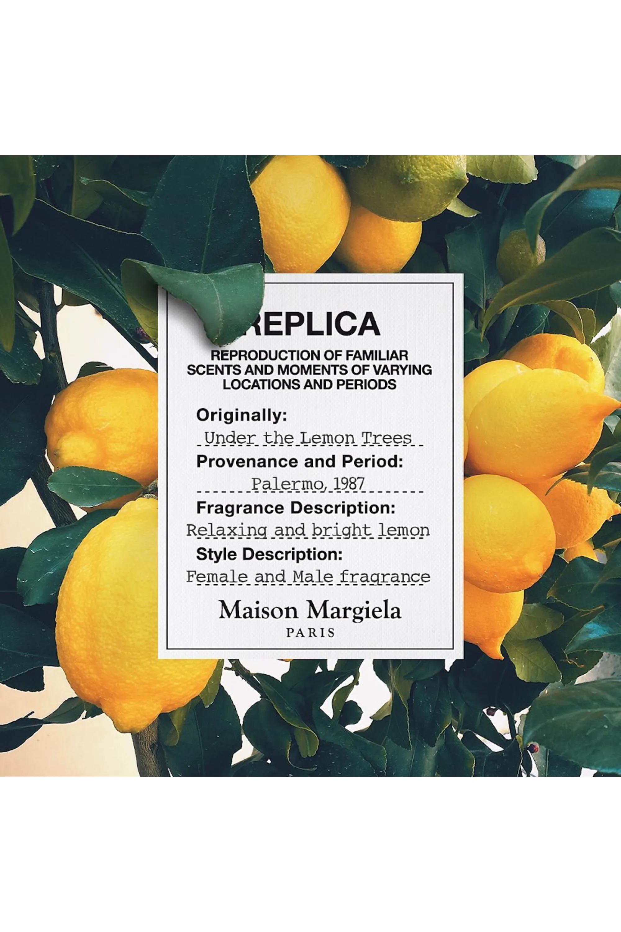 Maison Margiela REPLICA Under the Lemon Trees Eau De Toilette Citrus boisé-30 ml