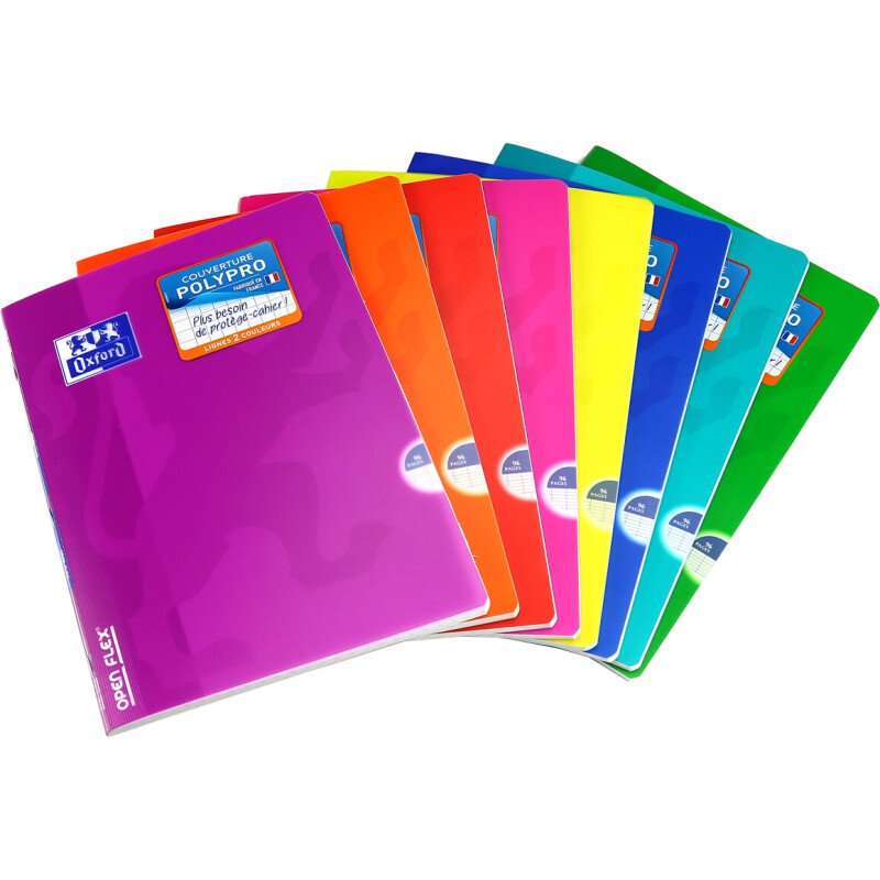 Cahier OpenFlex A4 grands carreaux Seyès 96 pages agrafées couverture polypro