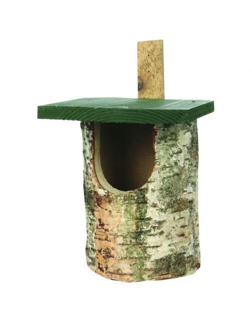 Wildbird Nestkast Berk Halfholenbroeders - Broeden - 17.5x22.5x30 cm Grijs Groen