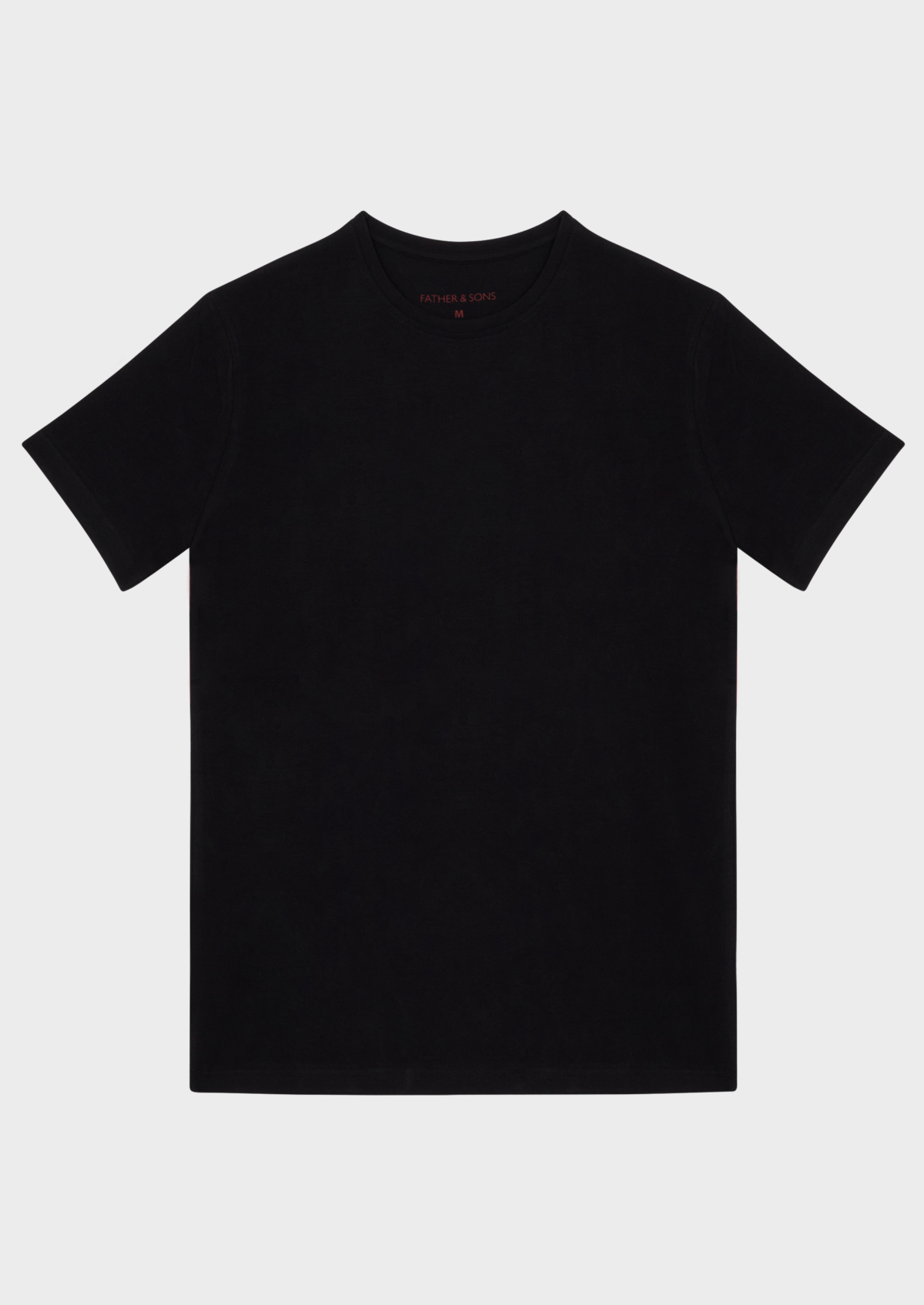 Tee-shirt manches courtes en coton stretch col rond uni noir