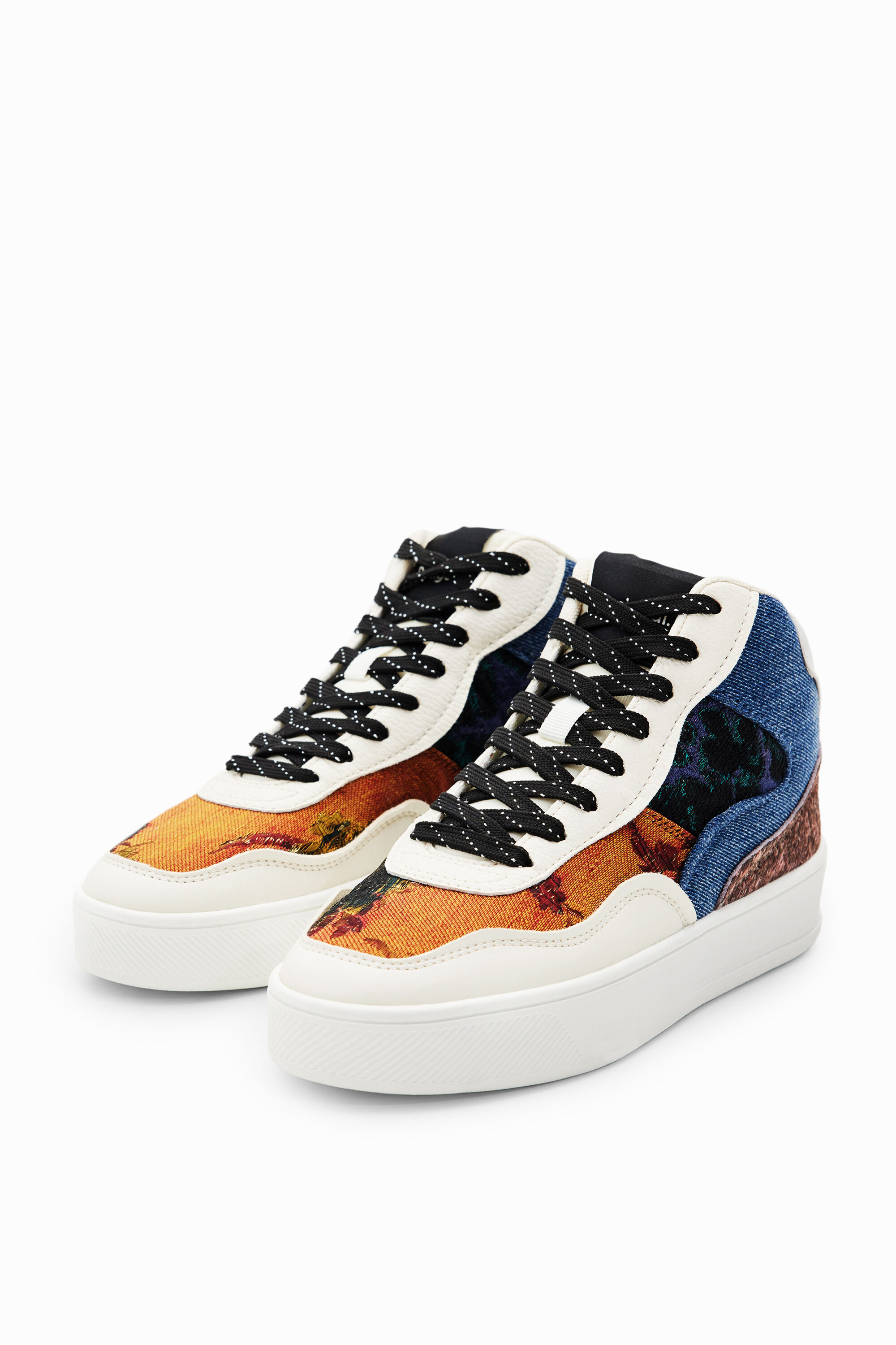 Baskets mi-hautes patchwork