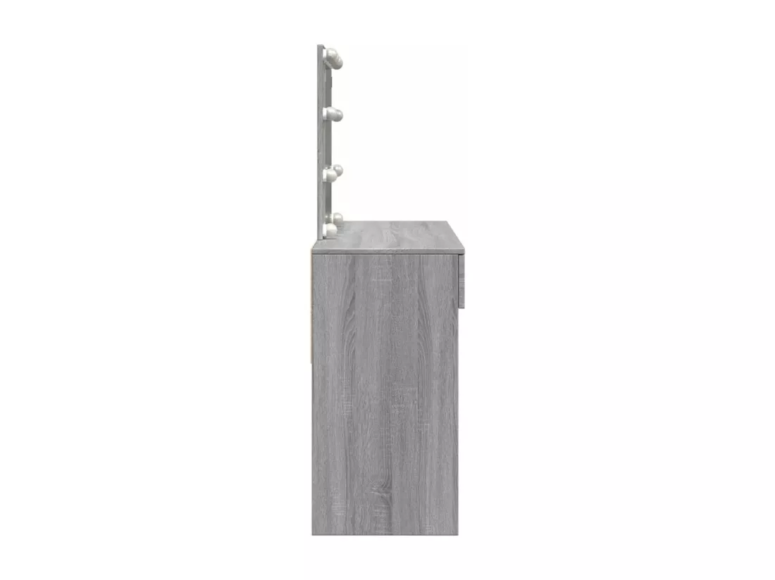 Coiffeuse avec LED sonoma gris 100x40x130 cm