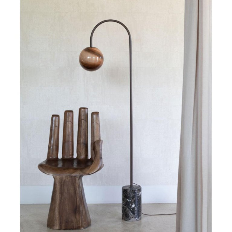 It's about Romi Tivoli vloerlamp marmer bruin