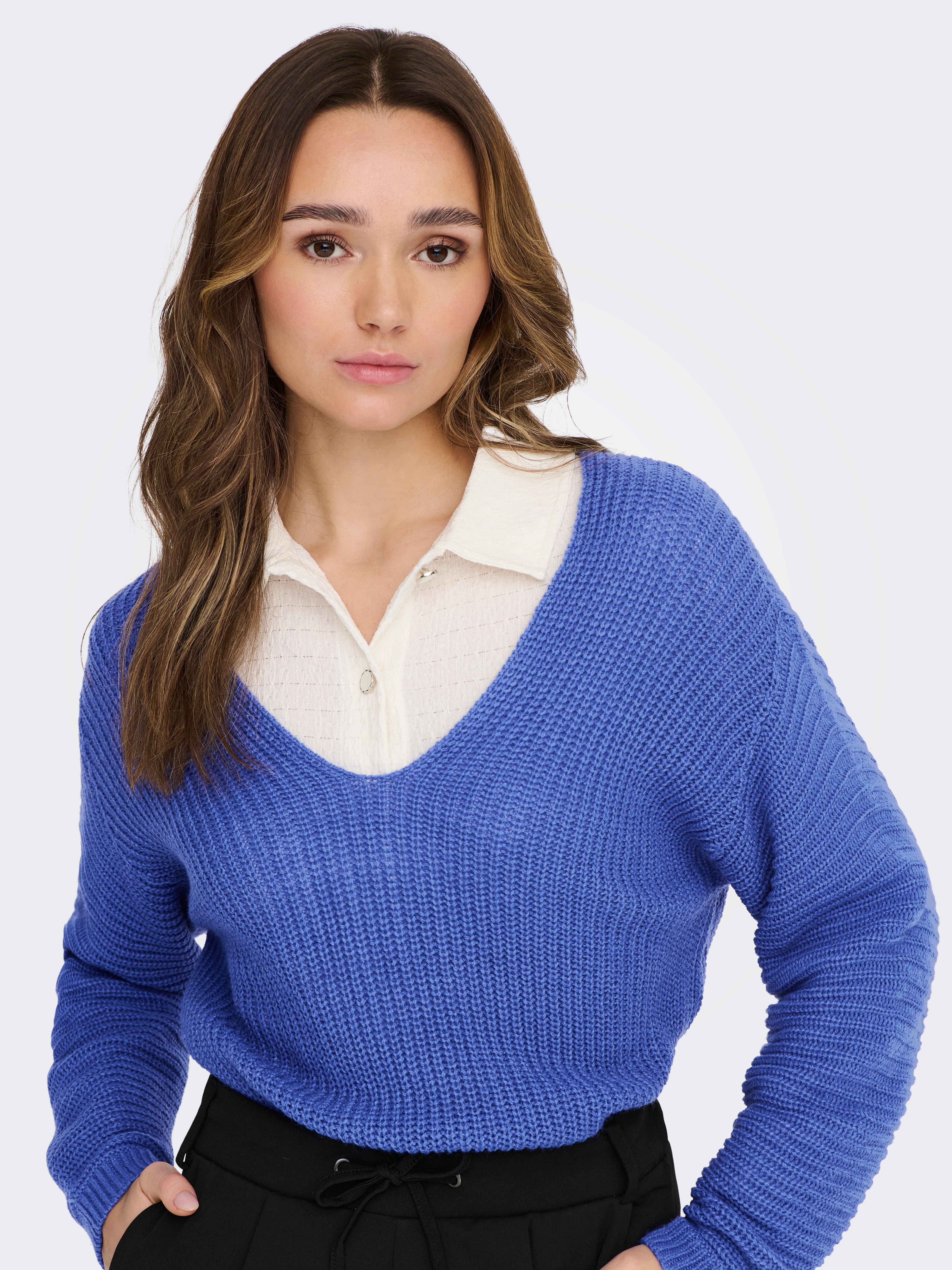 JDYJUSTY Strickpullover Dazzling Blue