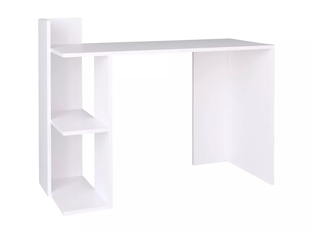 VCM Bureau en bois Table d'ordinateur Table de travail Table de rangement Sinkas (Blanc)