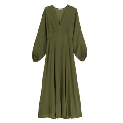 Robe femme Midi Satinee Decolette V PLEASE