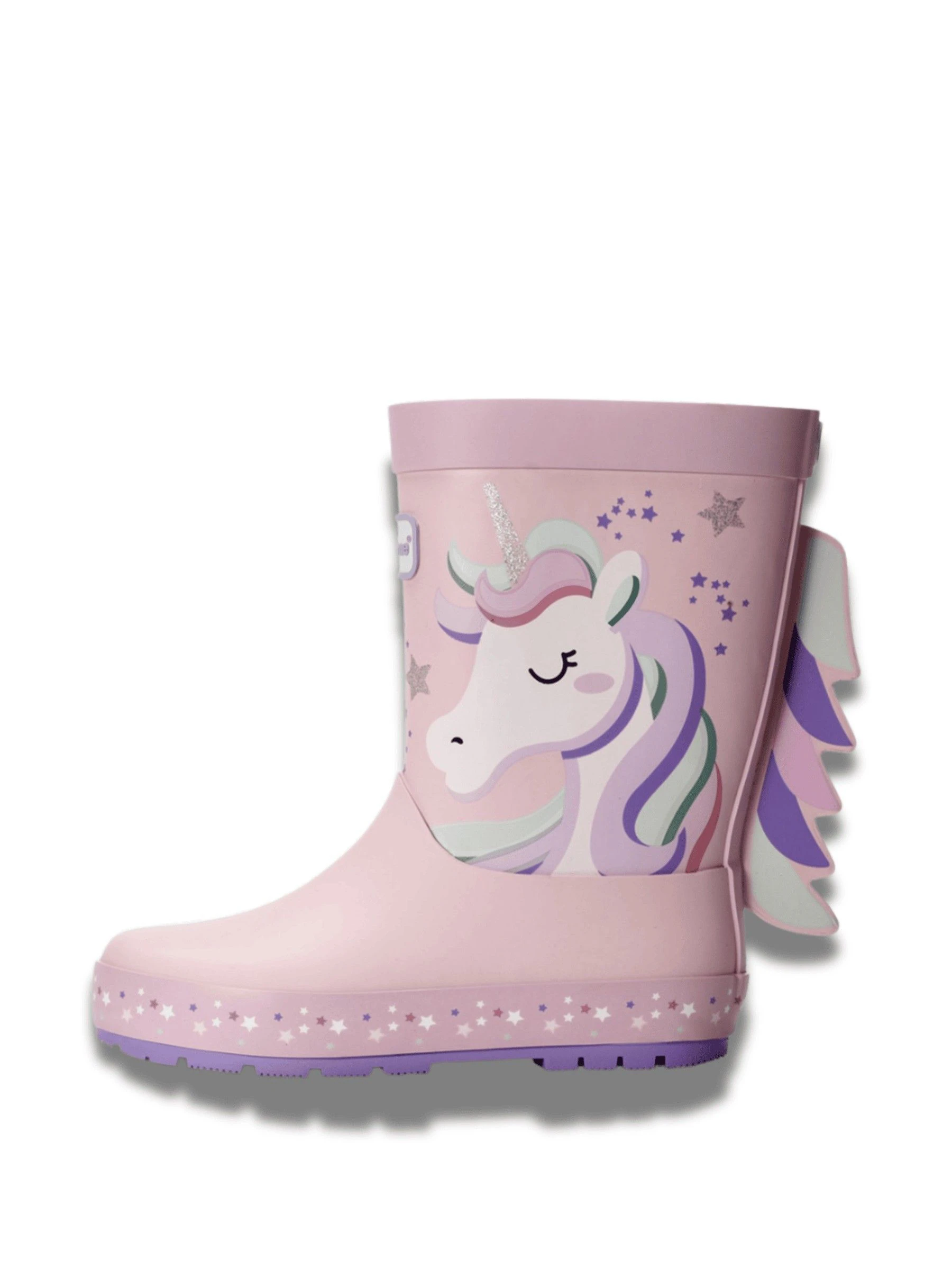 ToeZone Girls Pink Unicorn Waterproof Wellies