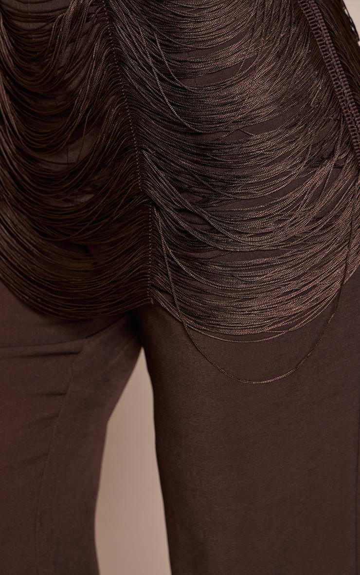 Kaki Pantalon Tailleur Large À Jupe Drapée Ajustée