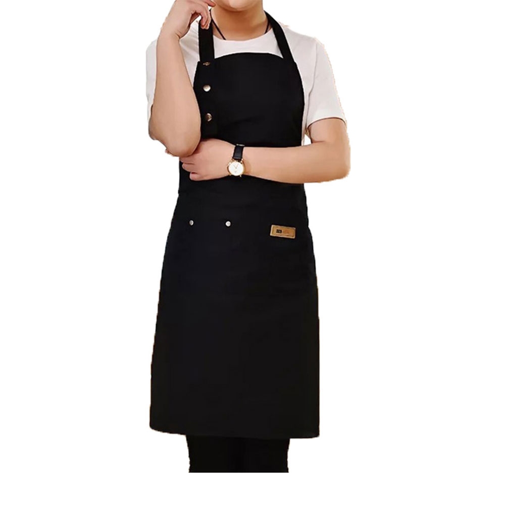 (Gr. S/L) 70x80cm BBQ Grillschürze Schürze Koch Umhang aus Baumwolle Bauchtasche   Rückenschnürung