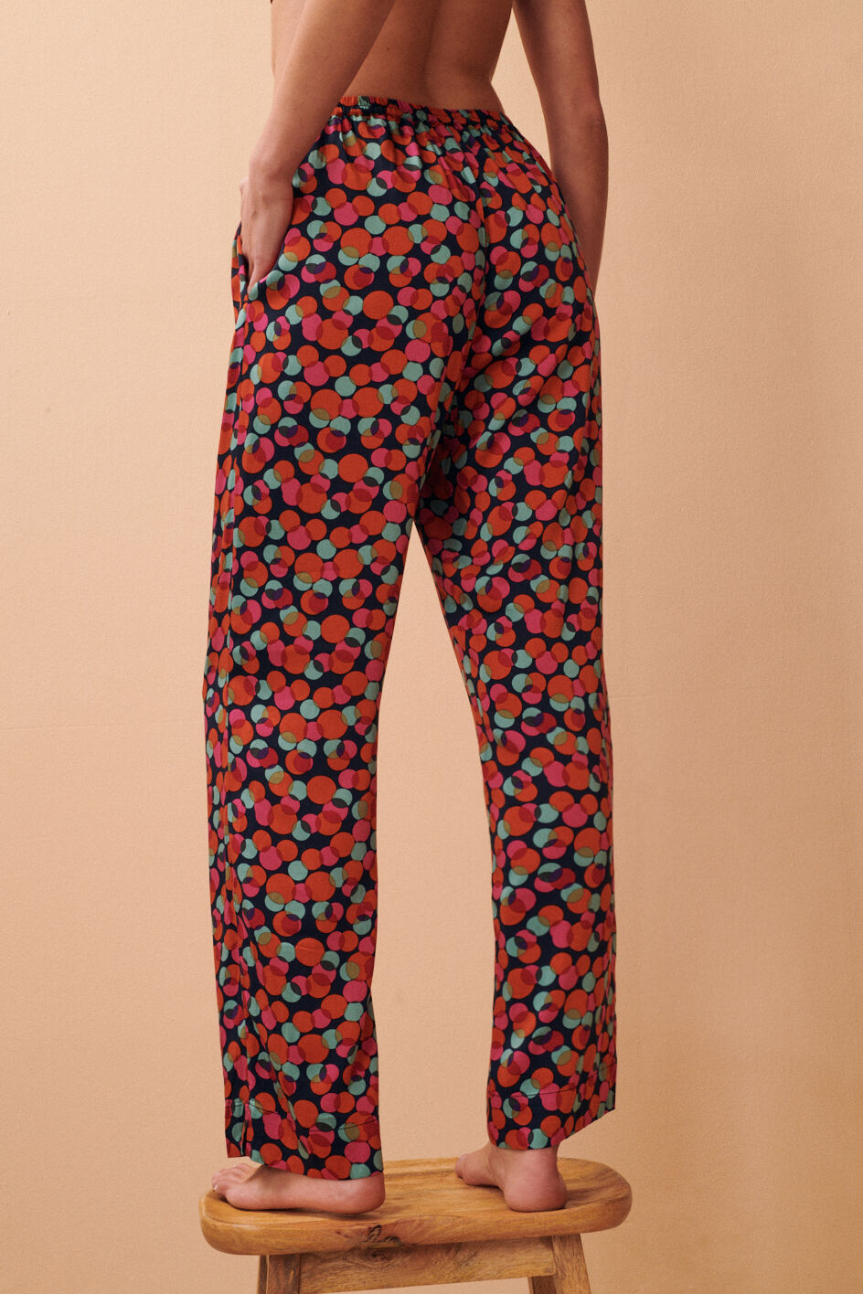 Pantalon - xmas dots rose dahlia
