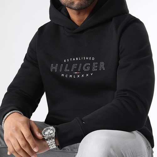 Sweat Capuche Hilfiger Curve Logo 0013 Noir