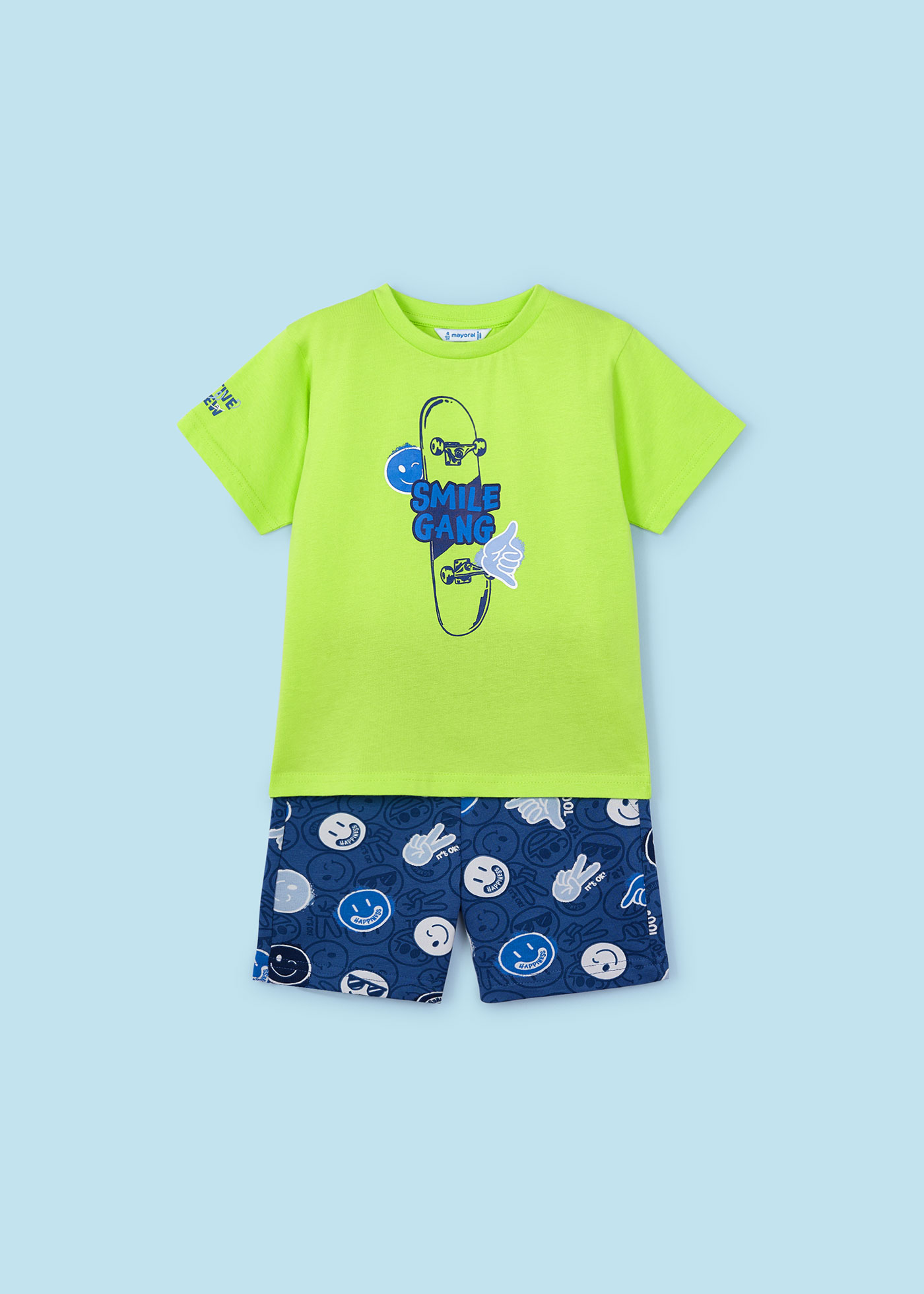Conjunto de duas peças Better Cotton para meninos, estampado, branco-universo