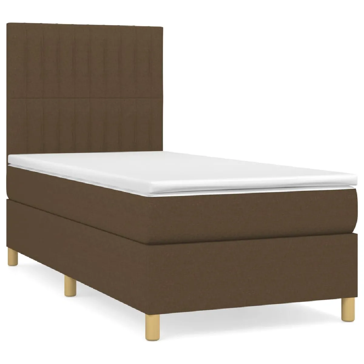 vidaXL Sommier à lattes Tissu Marron foncé