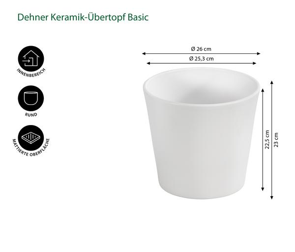Dehner Keramik-Übertopf Basic, rund