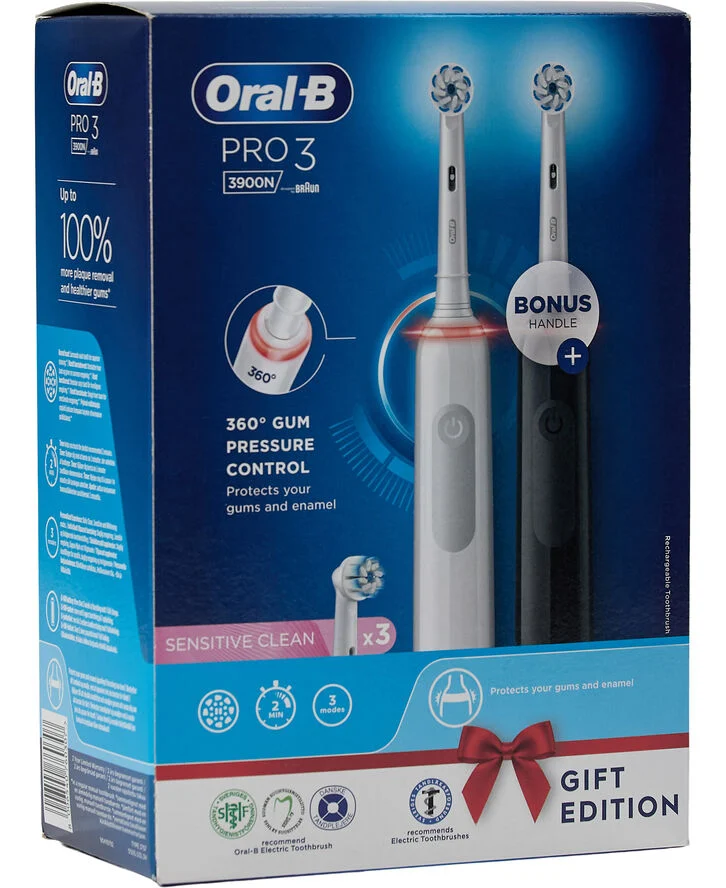 Braun Oral-B Pro3 3900N White Black Black & white