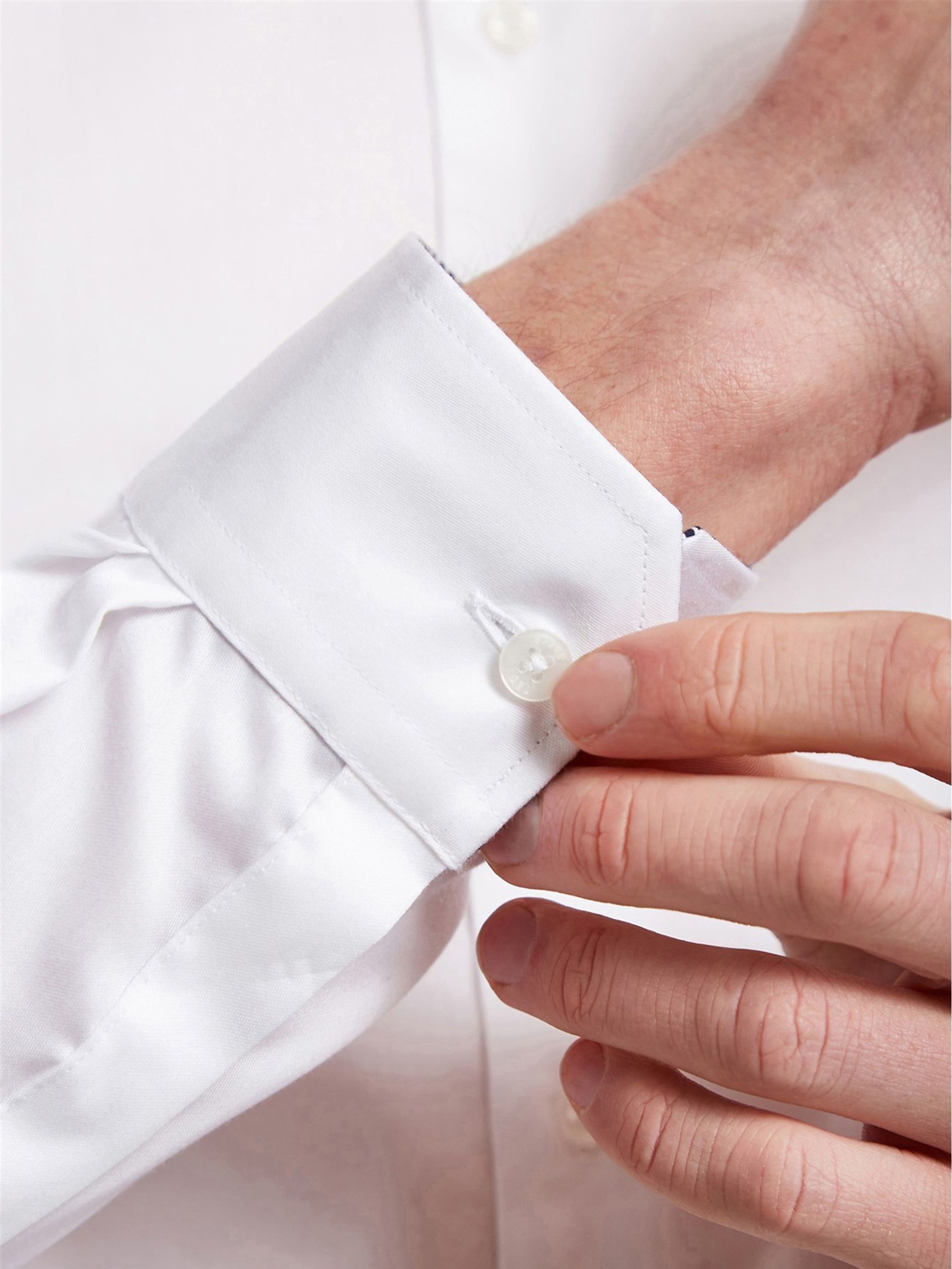 Ted Baker Tailoring 100% katoenen Regular Holme Stretch wit overhemd