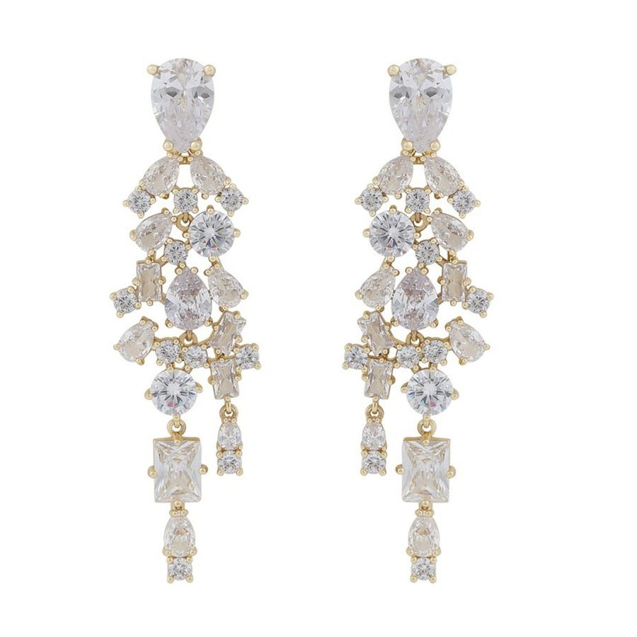Snö Of Sweden Ellie Big Pendant Earring Gold/Clear