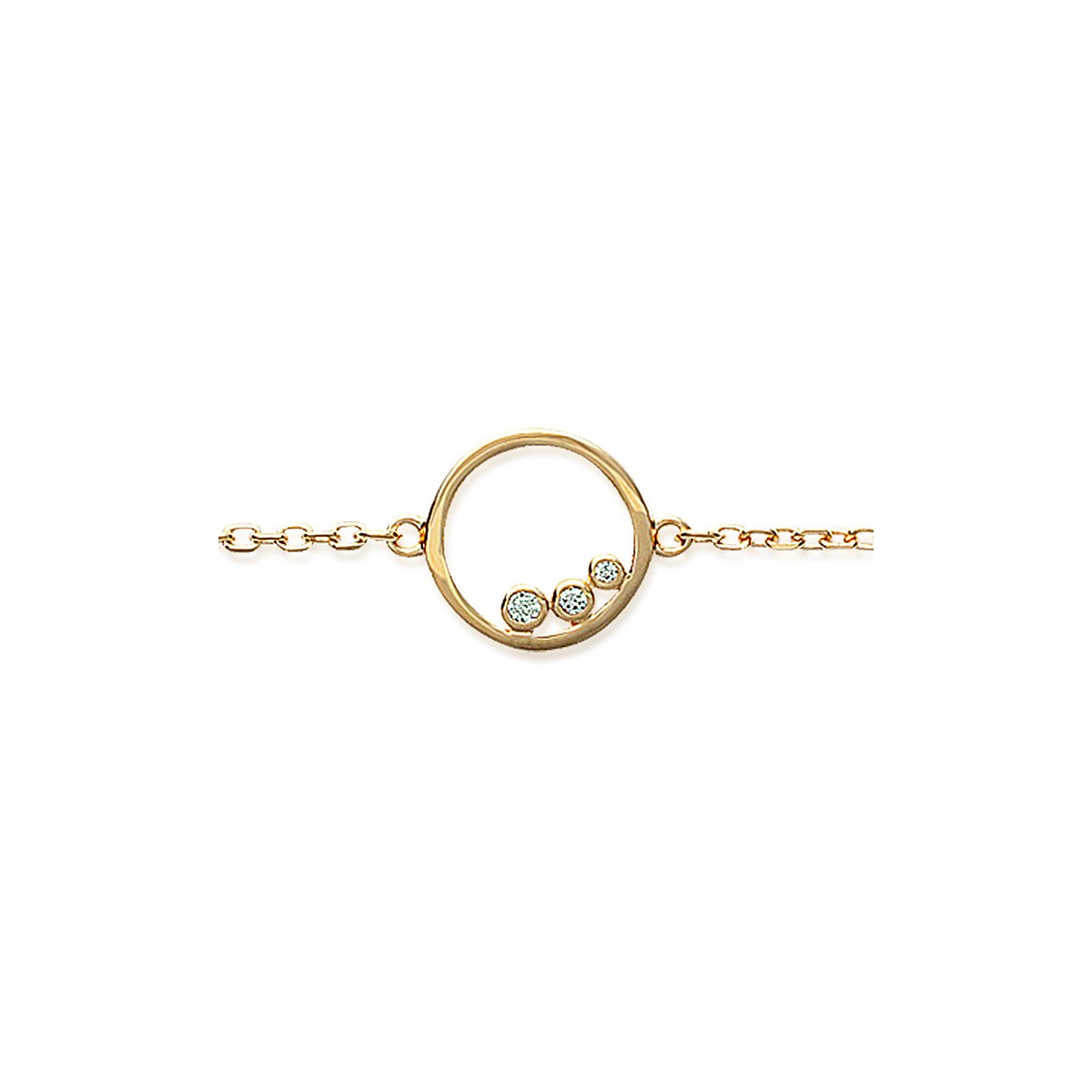 Bracelet Brillaxis trilogie dorée