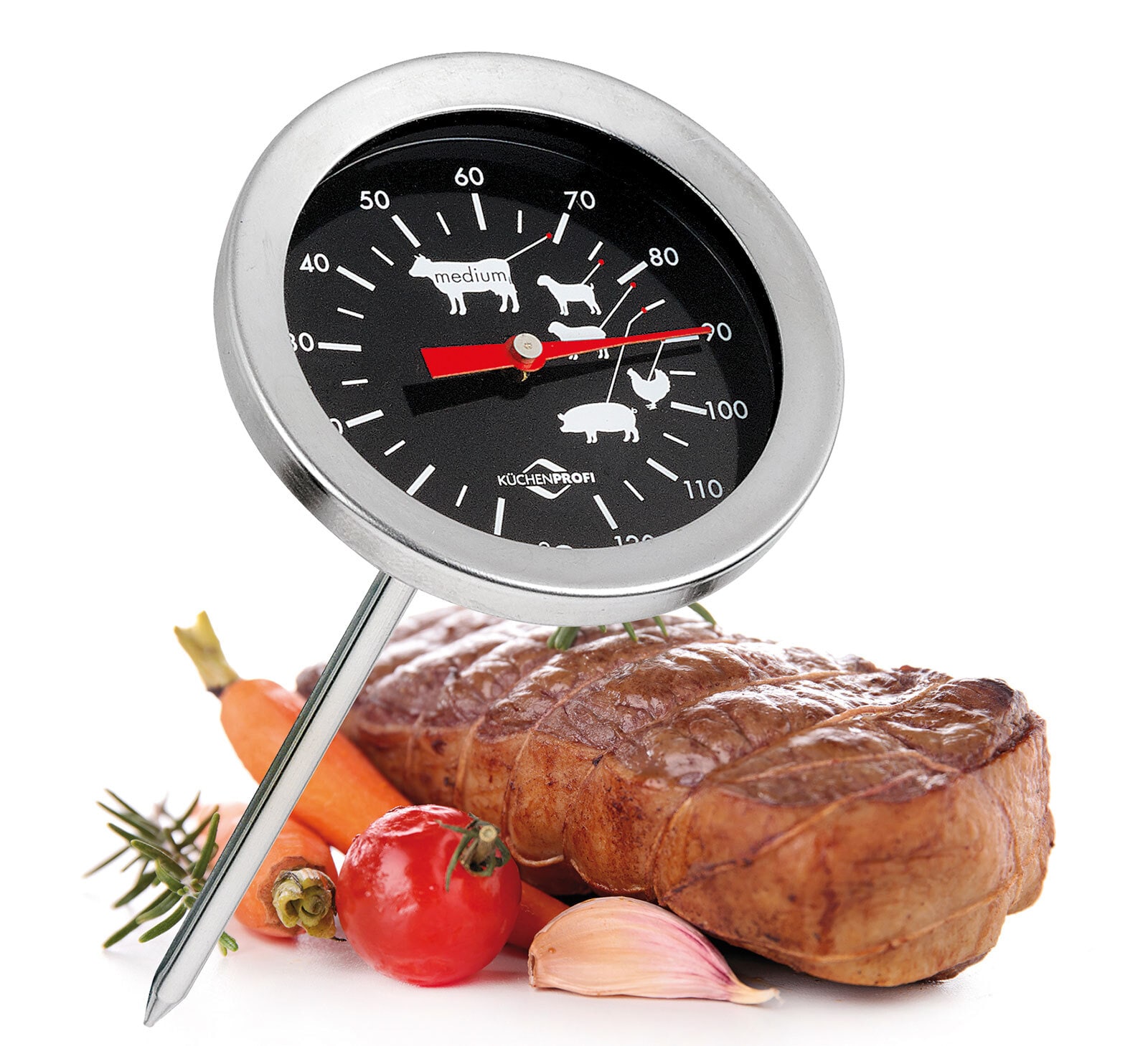 KÜCHENPROFI Bratenthermometer 5x12 cm silber/schwarz