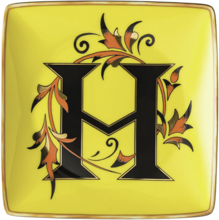 Versace Bowl 12cm sq. flat, Holiday Alphabet H, Versace Flerfarvet