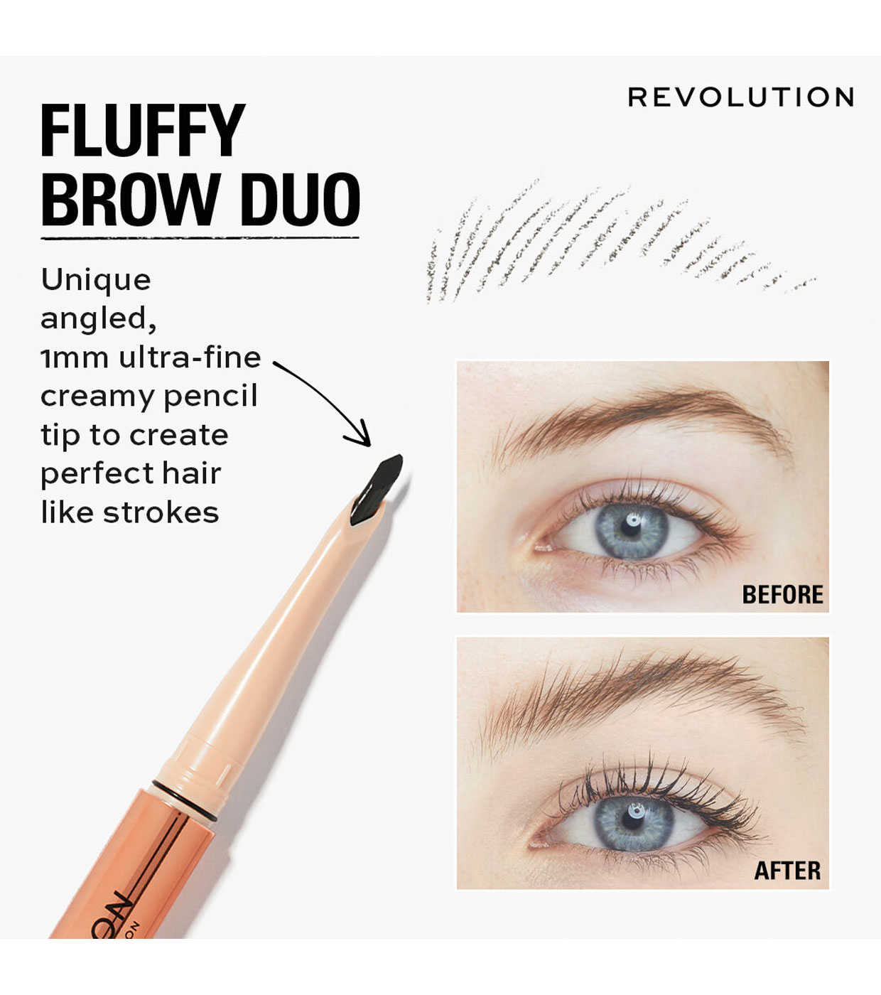 Revolution - Lápis de sobrancelha Fluffy Brow Filter Duo - Granite