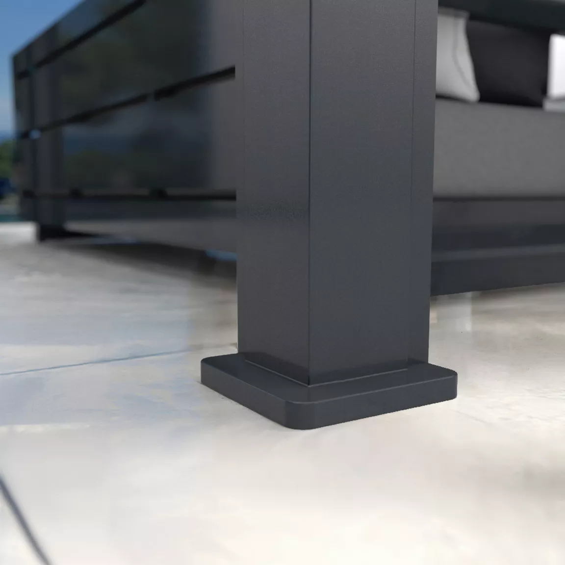 Pergola bioclimatique Autoportée motorisée aluminium et LED (3 x 4 m) Gris anthracite